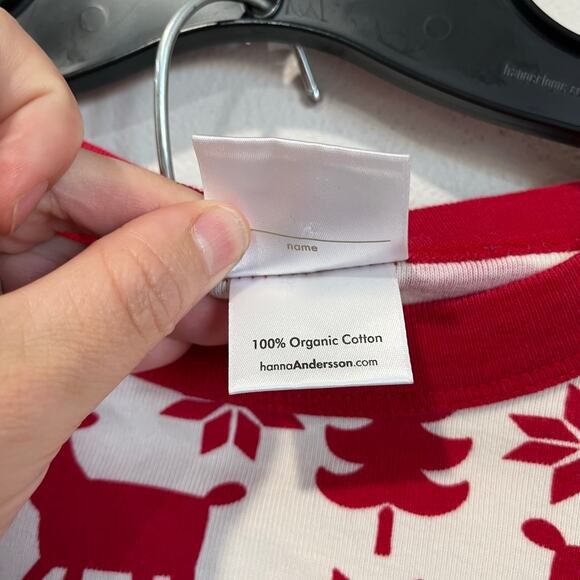 Hanna Andersson Organic Cotton Fair Isle Reindeer Holiday Pajama Set M - Picture 6 of 7